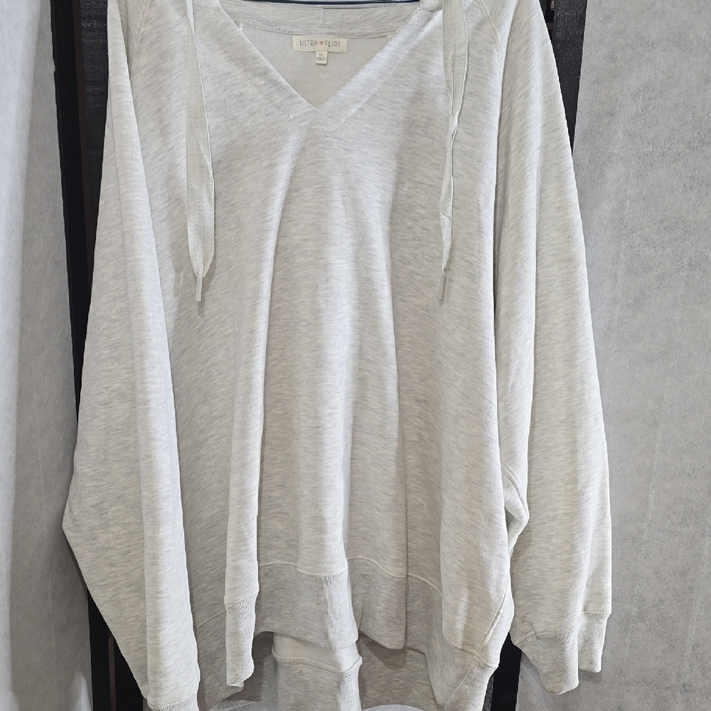 Light Gray V-Neck Women's Top